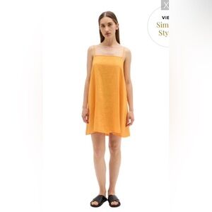 ASSEMBLY LABEL - TULLY LINEN MINI DRESS - MANGO - size small / 8AU